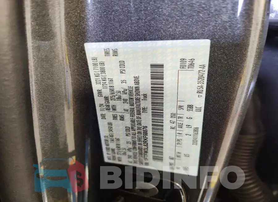 1FTFW3L82RKF68876 Photo# 13