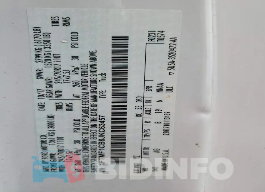 1FTMF1CB8JKC63457 Photo# 12