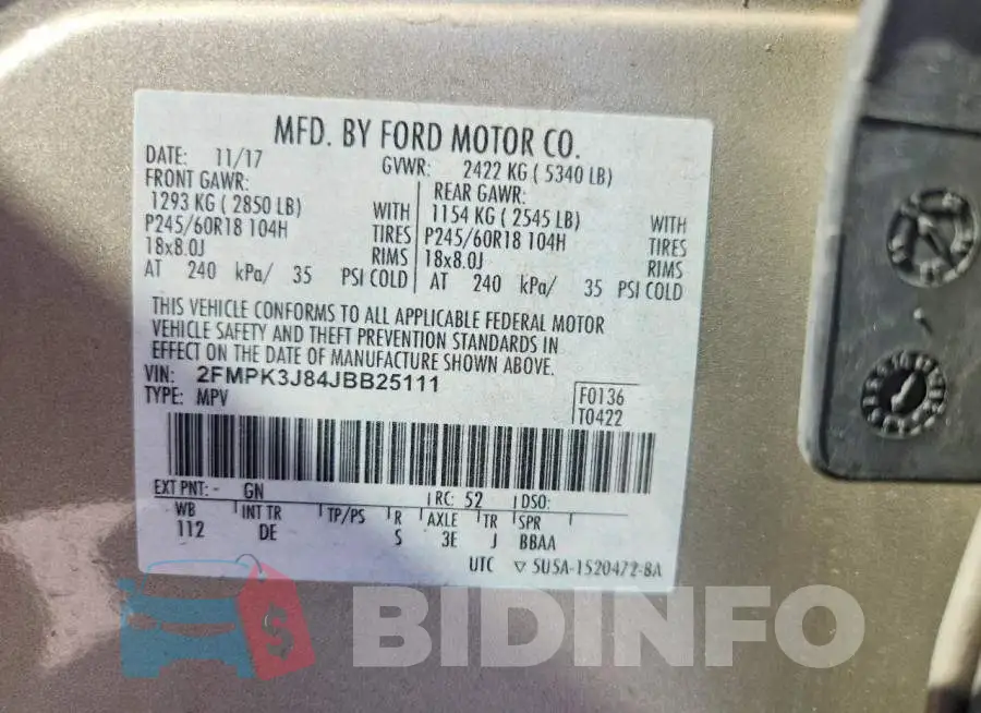 2FMPK3J84JBB25111 Photo# 13