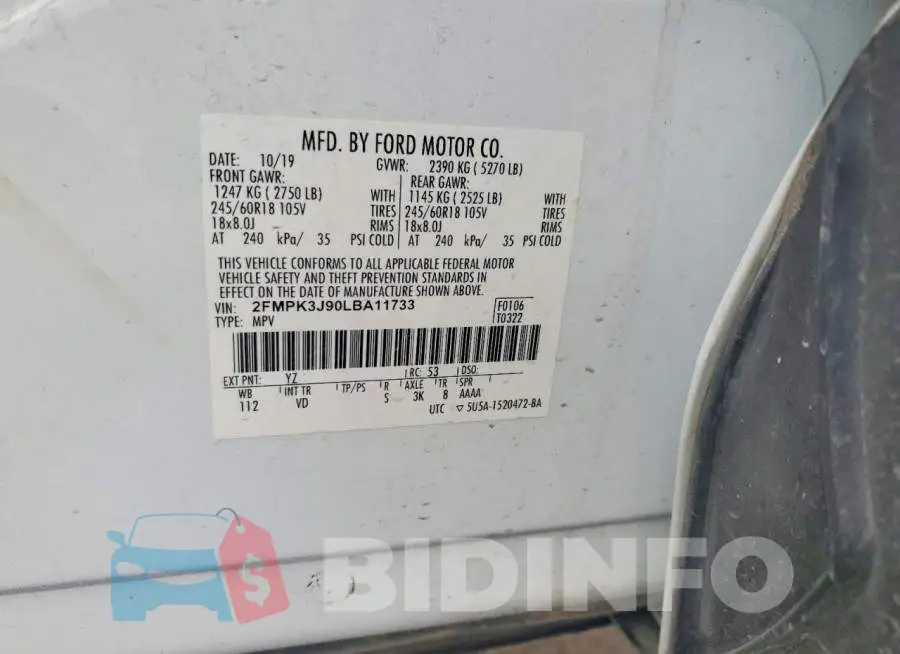 2FMPK3J90LBA11733 Photo# 13