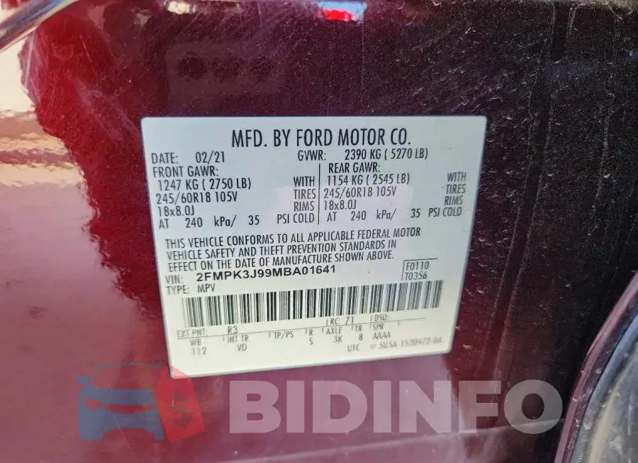 2FMPK3J99MBA01641 Photo# 12