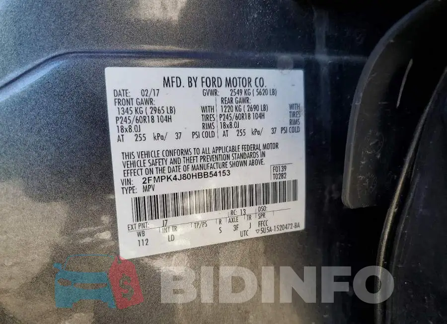 2FMPK4J80HBB54153 Photo# 14