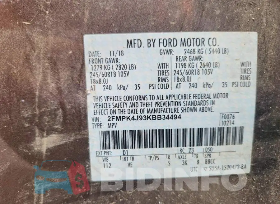 2FMPK4J93KBB34494 Photo# 12