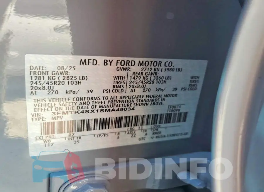 3FMTK4SX1SMA49034 Photo# 13