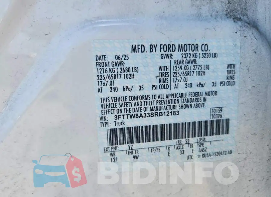 3FTTW8A33SRB12183 Photo# 13