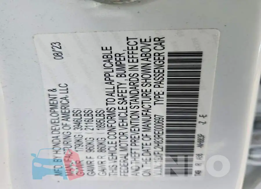 19XFL2H83RE000697 Photo# 12