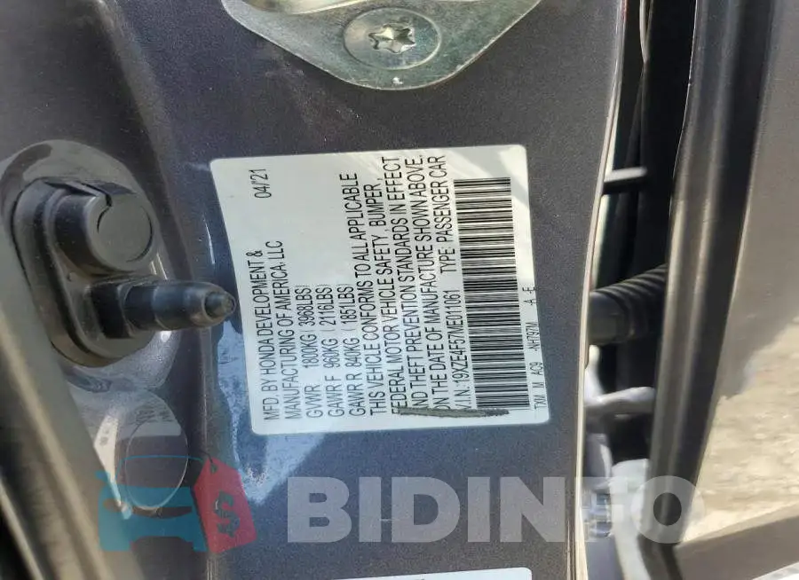 19XZE4F57ME011061 Photo# 12