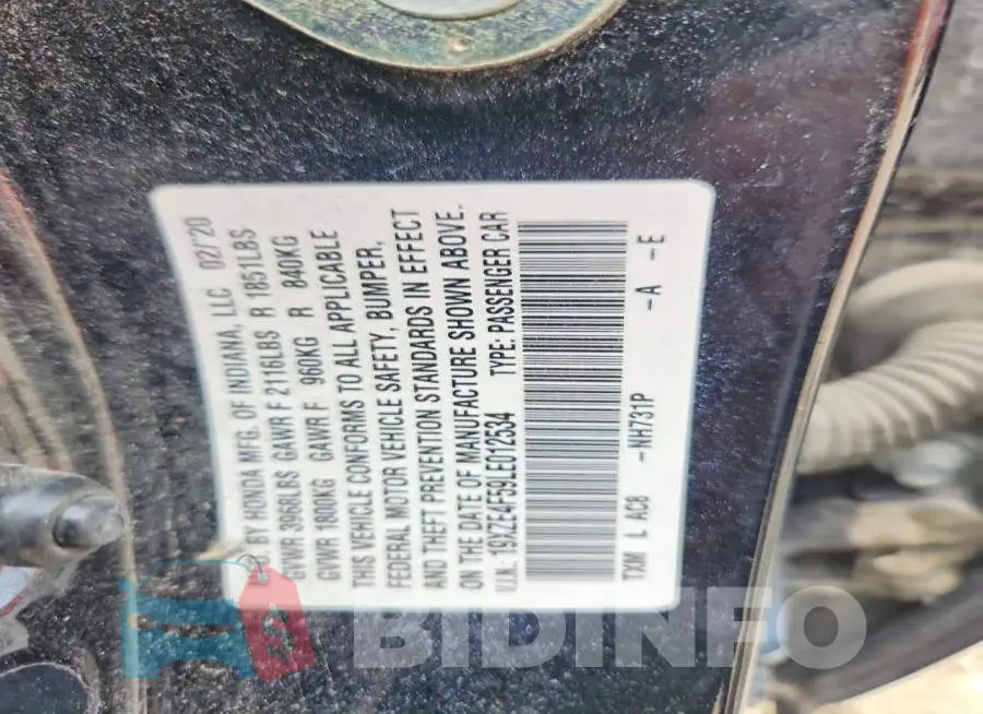 19XZE4F59LE012534 Photo# 13