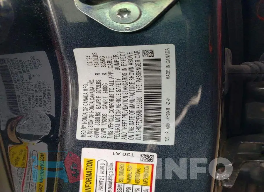 2HGFE2F55RH553960 Photo# 13
