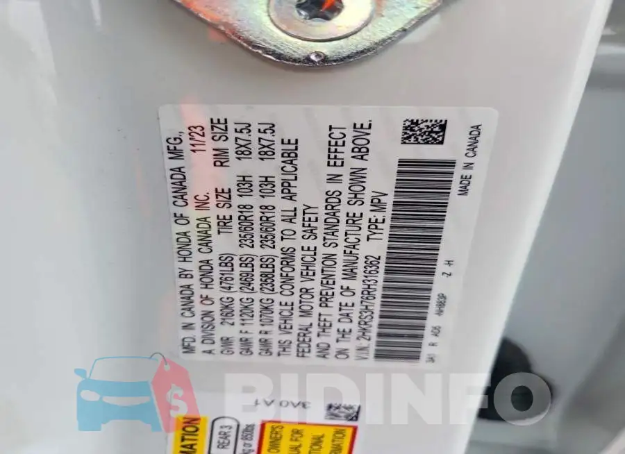 2HKRS3H76RH316362 Photo# 14