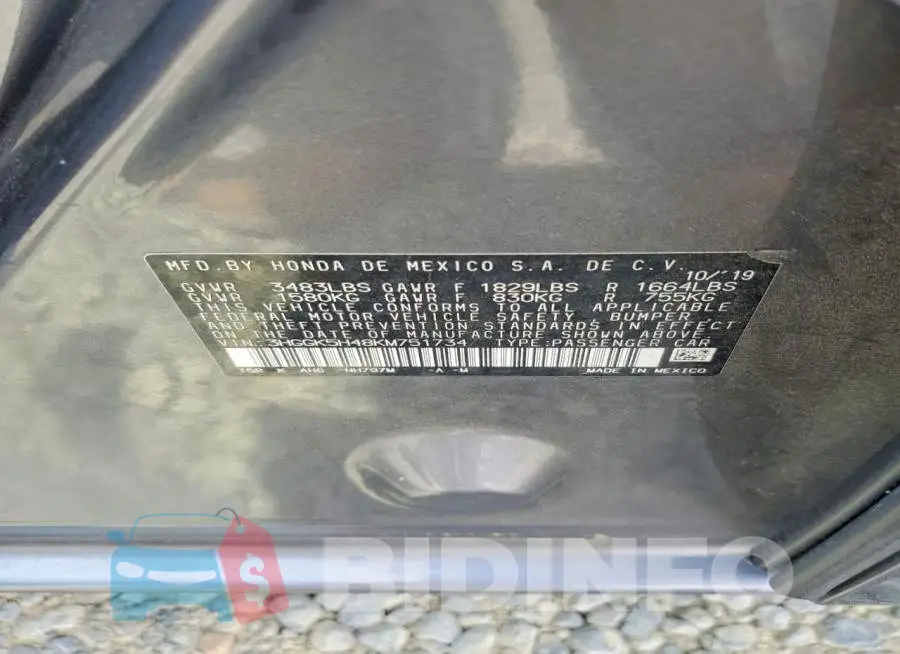3HGGK5H48KM751734 Photo# 12