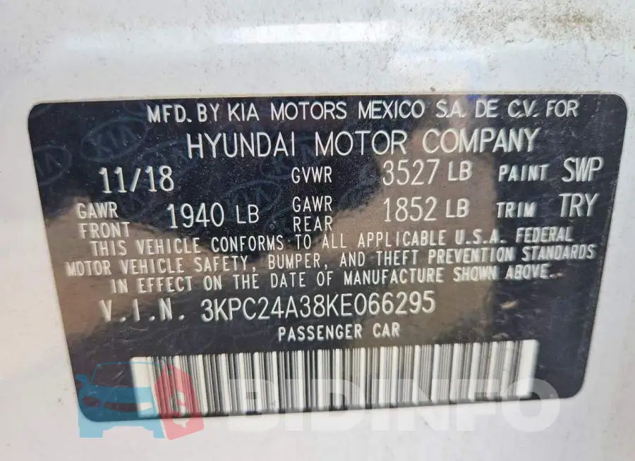 3KPC24A38KE066295 Photo# 12