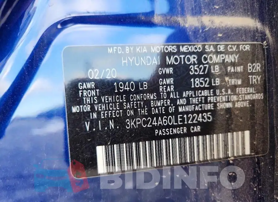 3KPC24A60LE122435 Photo# 12