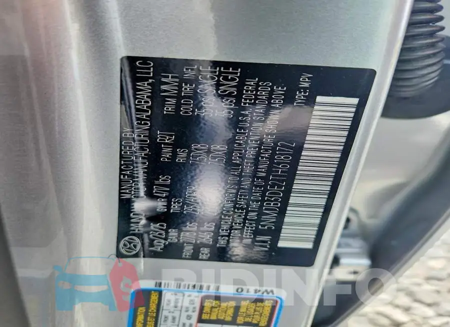 5NMJB3DE2TH618172 Photo# 13
