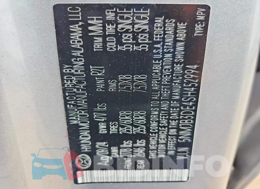 5NMJB3DE4SH452994 Photo# 13