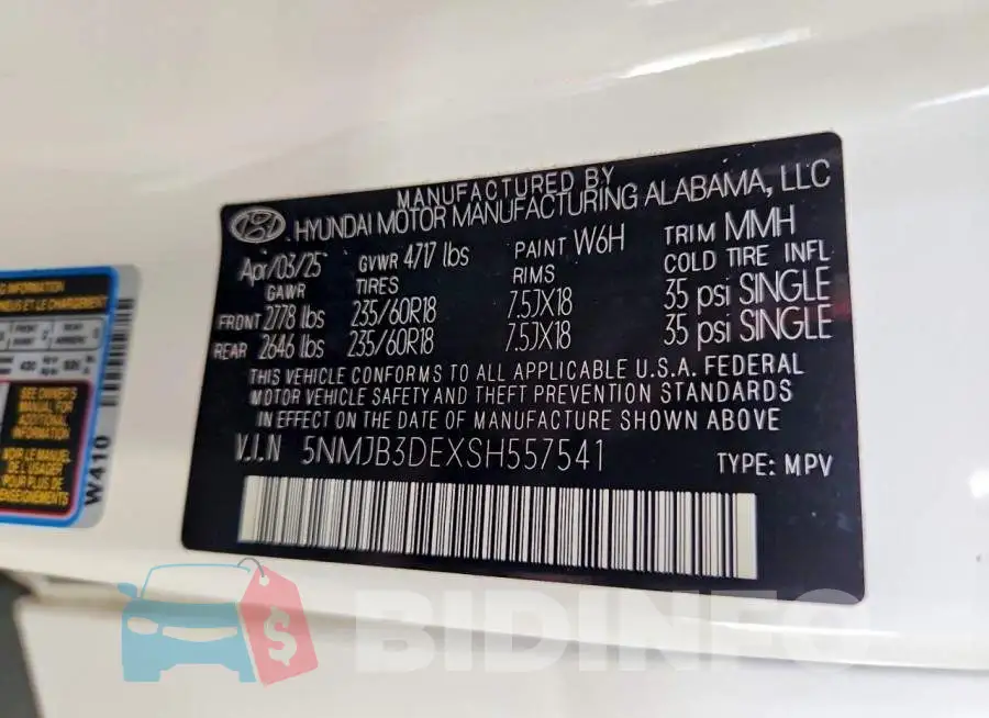 5NMJB3DEXSH557541 Photo# 13