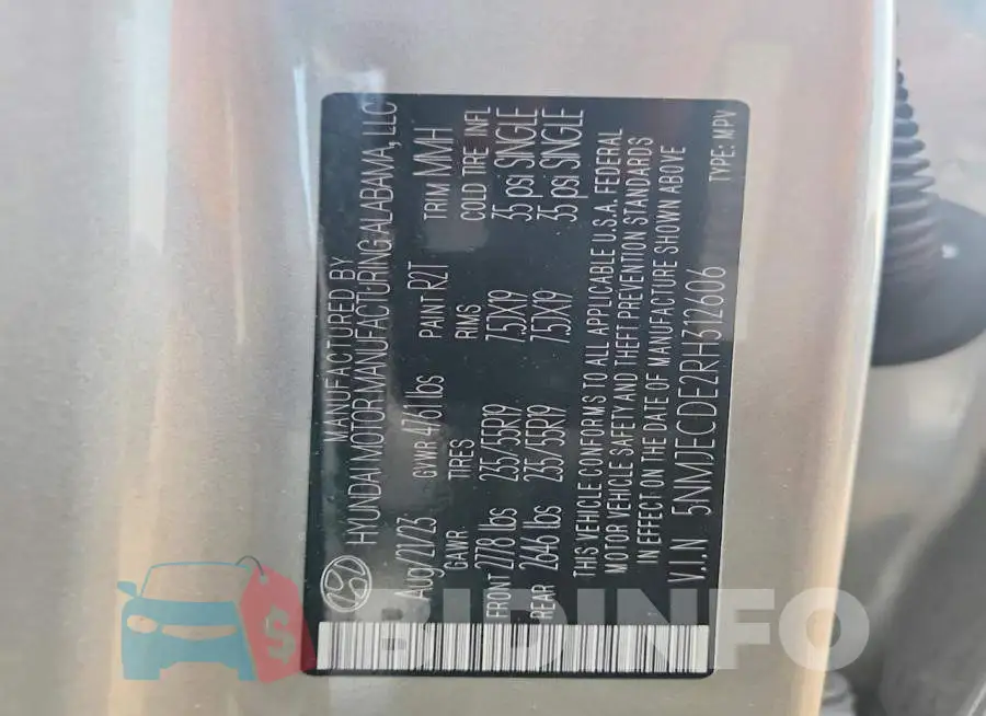5NMJECDE2RH312606 Photo# 12