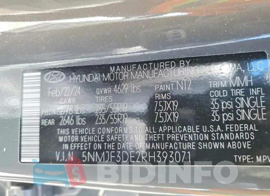 5NMJF3DE2RH393071 Photo# 13