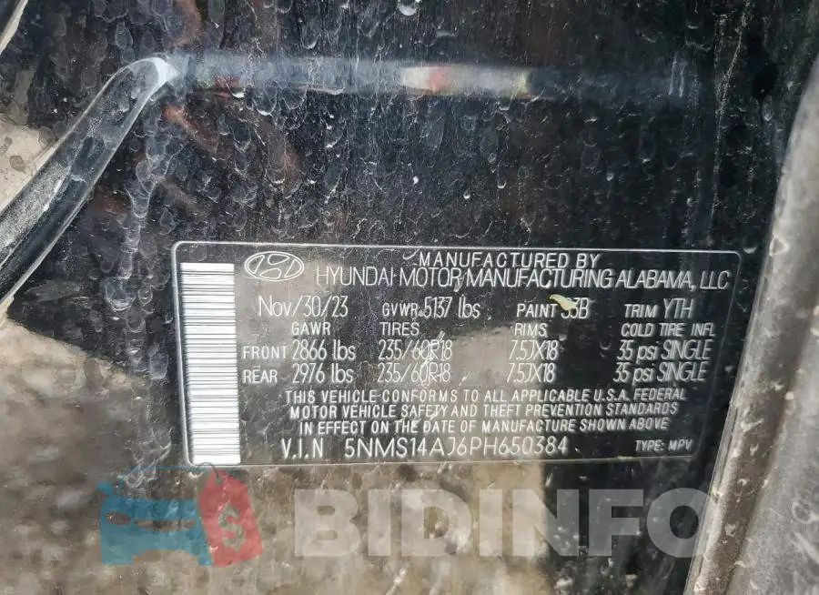 5NMS14AJ6PH650384 Photo# 13