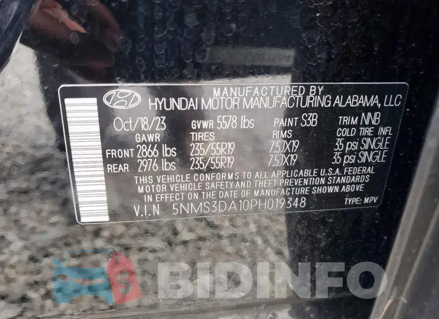 5NMS3DA10PH019348 Photo# 13