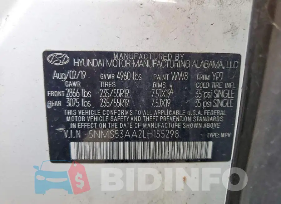 5NMS53AA2LH155298 Photo# 14