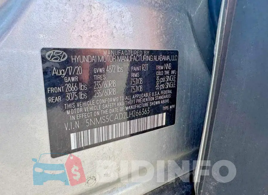 5NMS5CAD2LH266363 Photo# 10