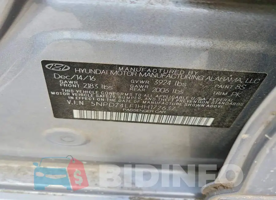 5NPD74LF1HH172637 Photo# 13