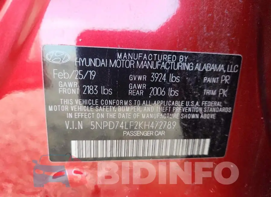 5NPD74LF2KH472789 Photo# 12