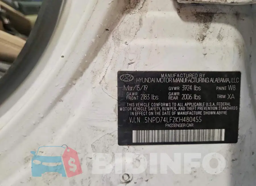 5NPD74LF2KH480455 Photo# 12