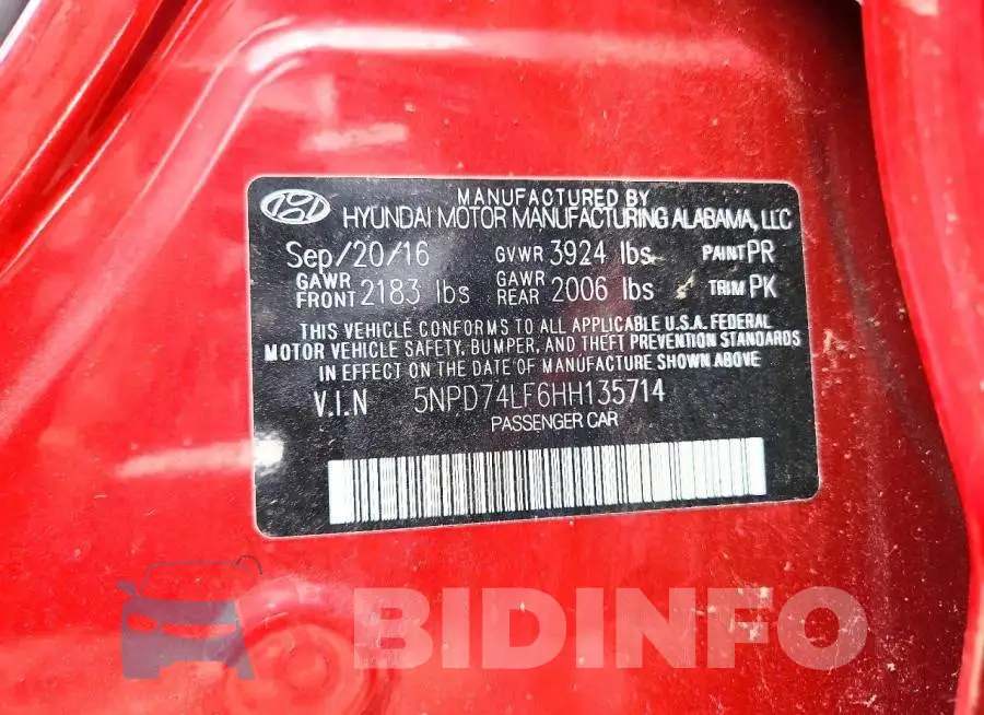 5NPD74LF6HH135714 Photo# 12