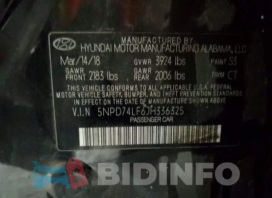 5NPD74LF6JH336325 Photo# 12