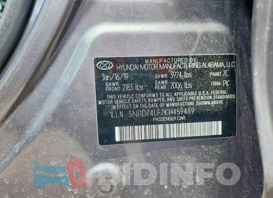 5NPD74LF7KH459469 Photo# 12