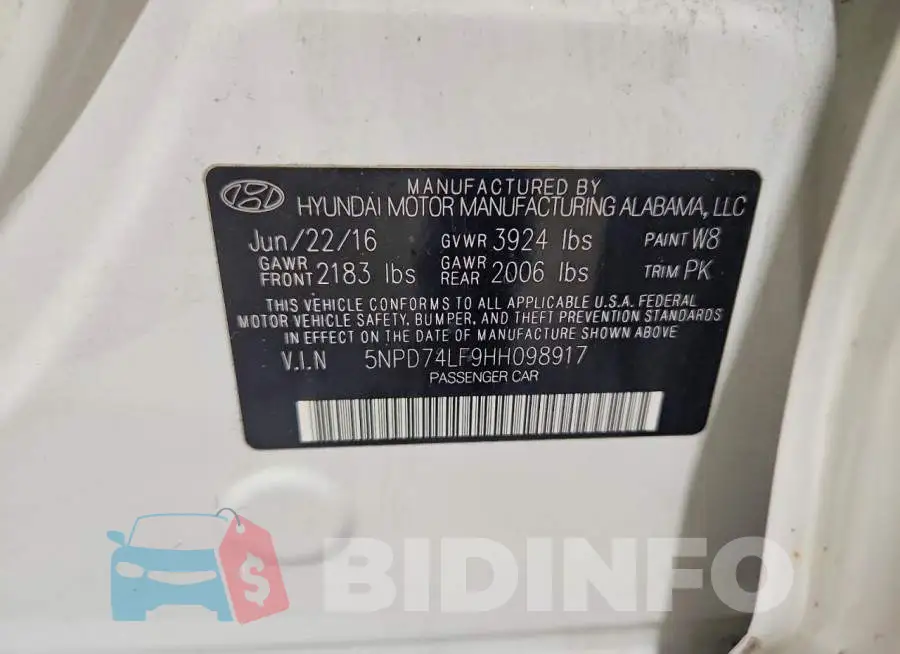 5NPD74LF9HH098917 Photo# 12