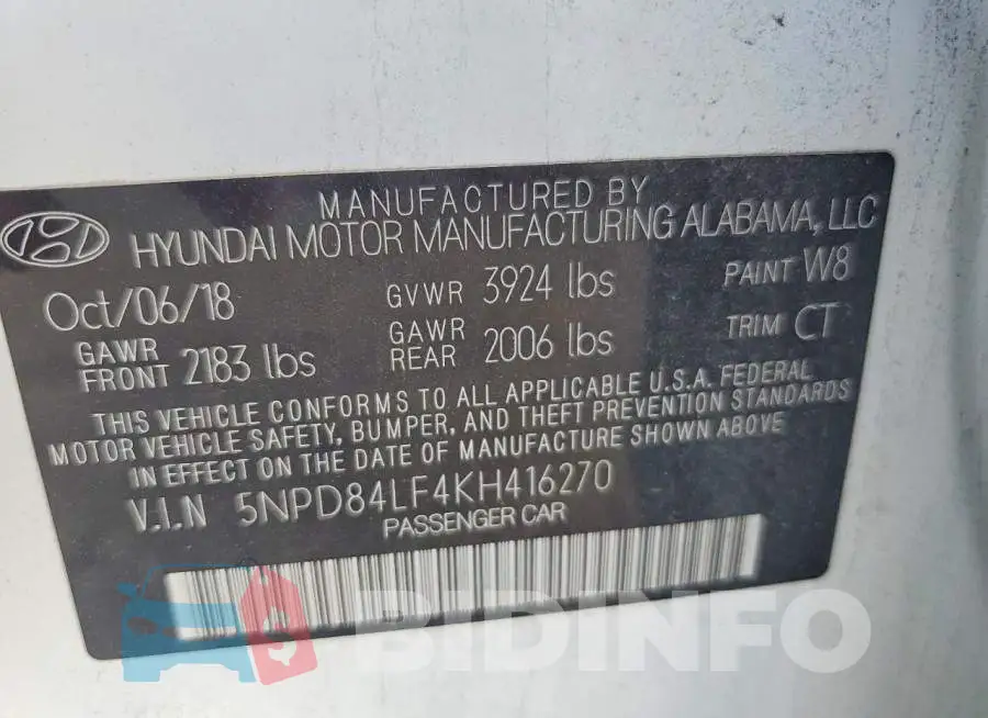 5NPD84LF4KH416270 Photo# 13