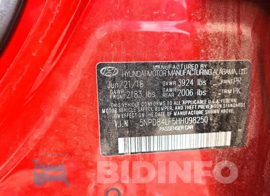 5NPD84LF5HH098250 Photo# 13