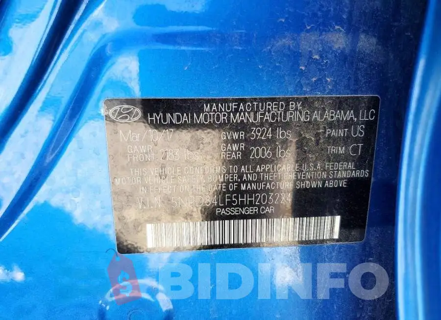 5NPD84LF5HH203224 Photo# 12