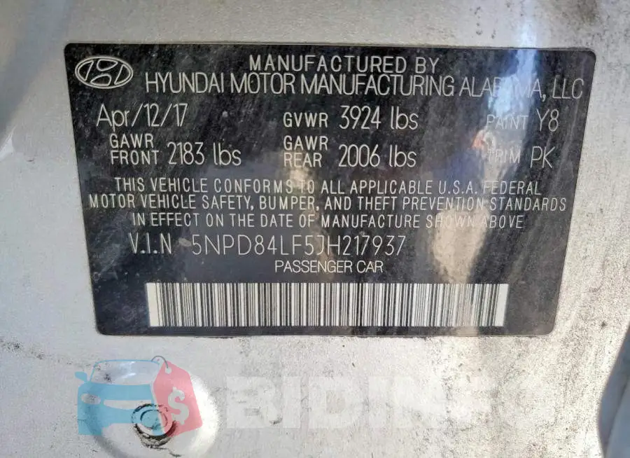 5NPD84LF5JH217937 Photo# 12