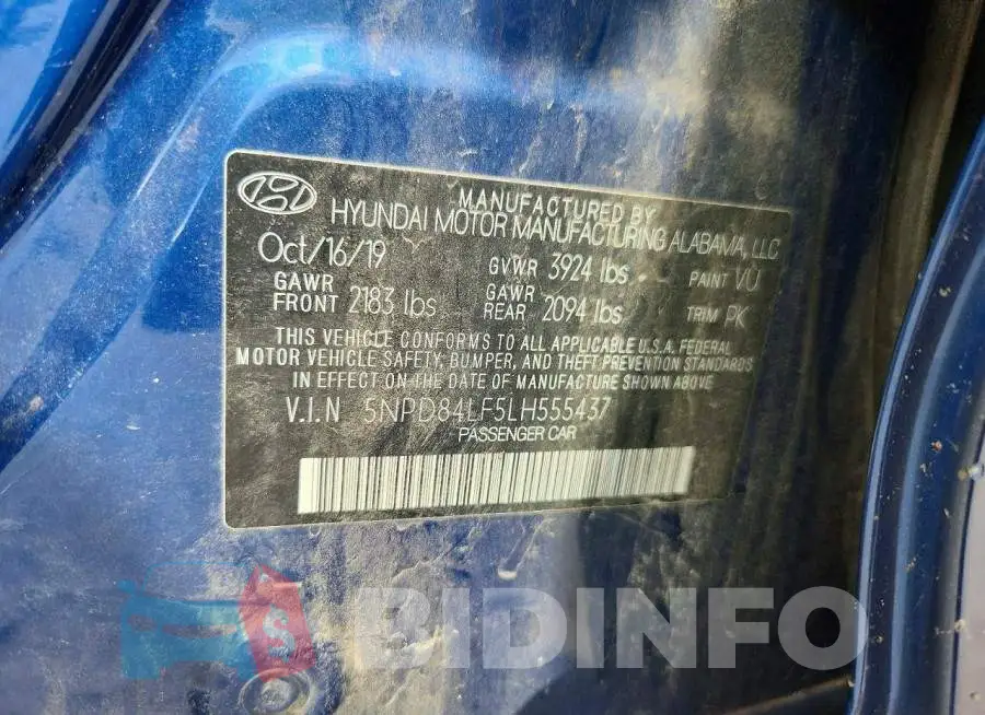 5NPD84LF5LH555437 Photo# 12