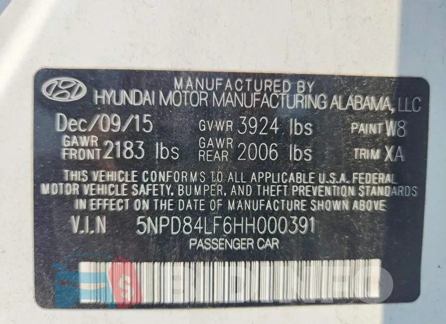 5NPD84LF6HH000391 Photo# 13