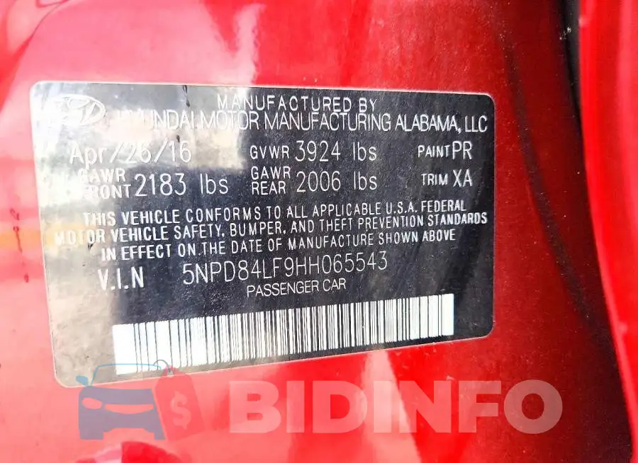 5NPD84LF9HH065543 Photo# 12
