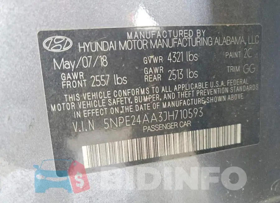 5NPE24AA3JH710593 Photo# 12