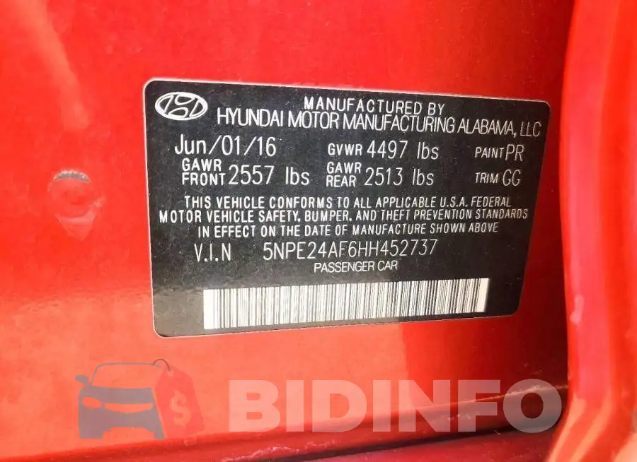 5NPE24AF6HH452737 Photo# 12
