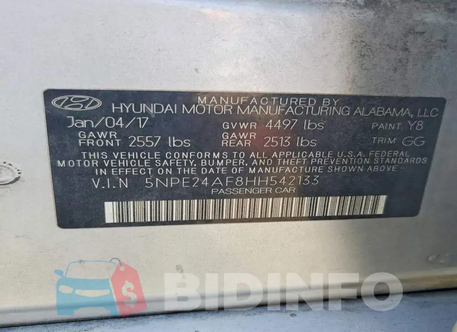 5NPE24AF8HH542133 Photo# 12