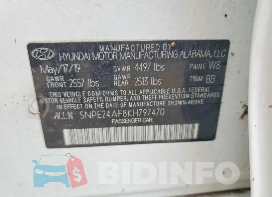 5NPE24AF8KH797470 Photo# 12