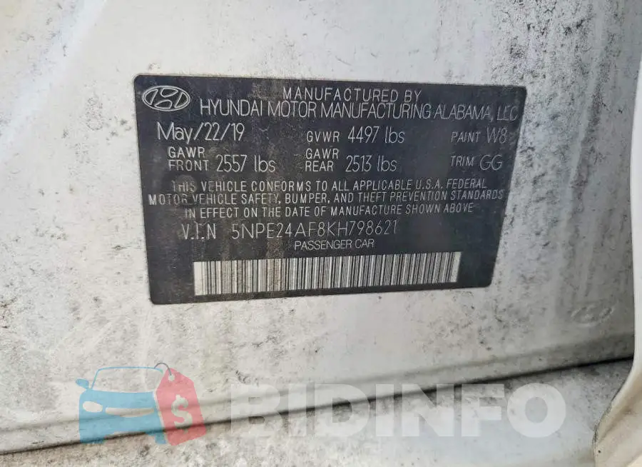 5NPE24AF8KH798621 Photo# 12