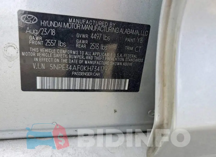 5NPE34AF0KH734179 Photo# 12