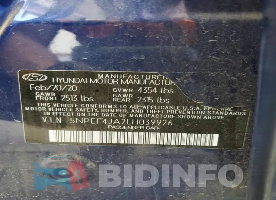 5NPEF4JA2LH039926 Photo# 12