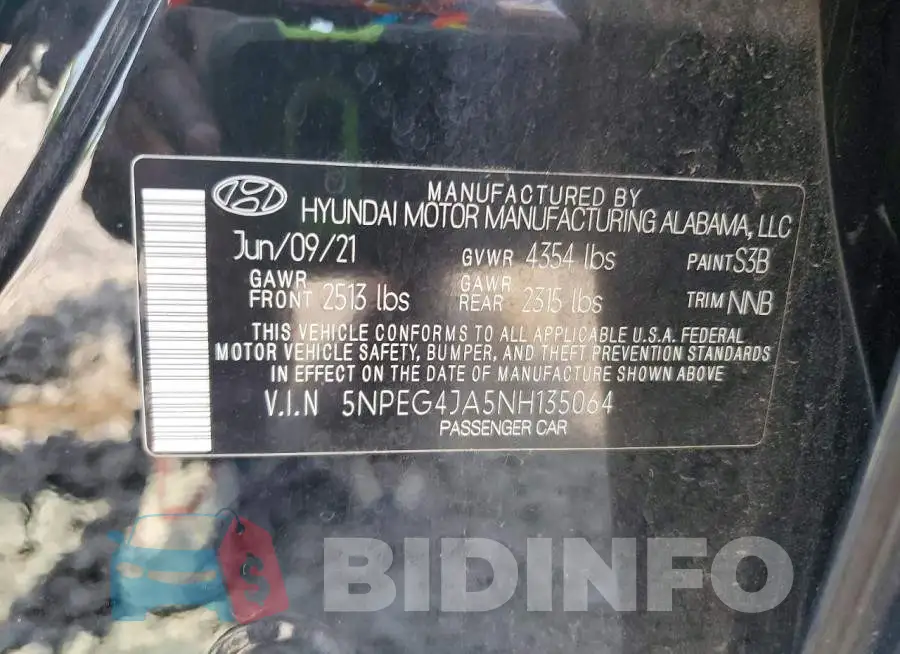 5NPEG4JA5NH135064 Photo# 12