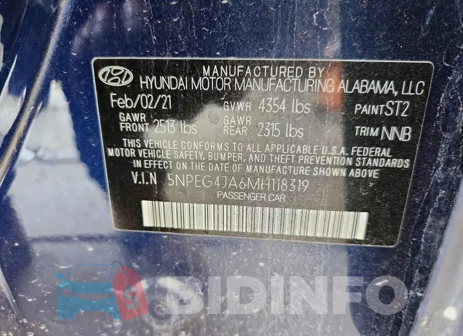 5NPEG4JA6MH118319 Photo# 12