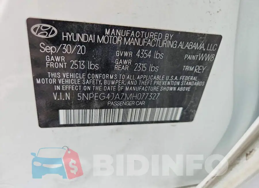 5NPEG4JA7MH077327 Photo# 12